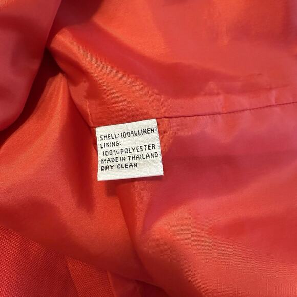 Talbots Dress Sz 8 Dark Coral 100% Irish Linen Sleeveless Closet Staple Spring - Picture 10 of 14